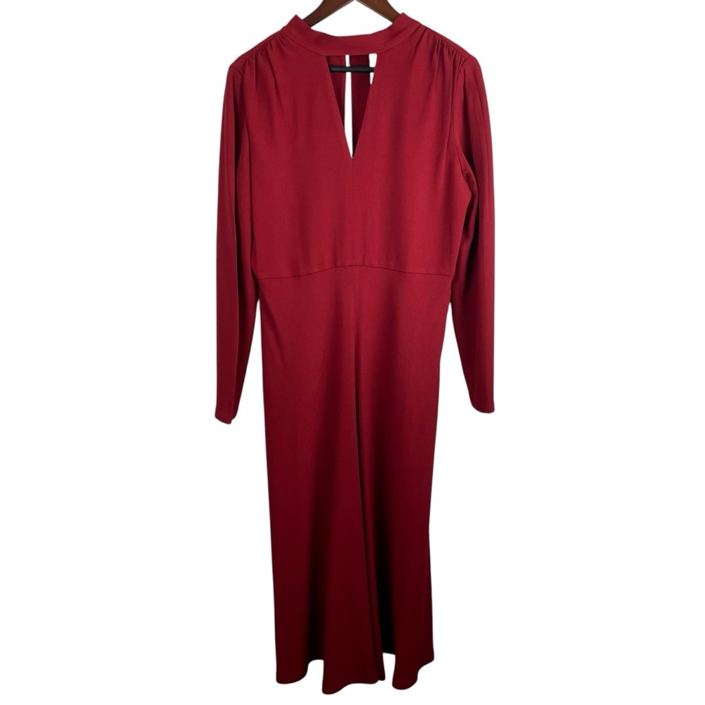 Lewit | Dahlia Red Long Sleeve Midi Dress